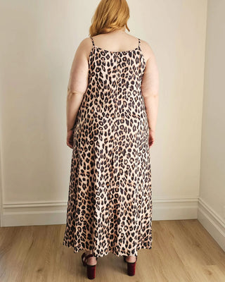 Maxi Slip Dress in Leopard Print