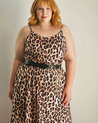 Maxi Slip Dress in Leopard Print