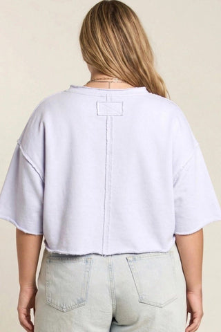 Mineral Washed Crop Top - Pastel Lilac
