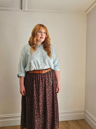 Mooku Mesh Skirt in Leopard Print