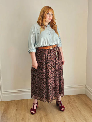 Mooku Mesh Skirt in Leopard Print