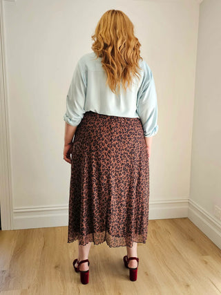 Mooku Mesh Skirt in Leopard Print