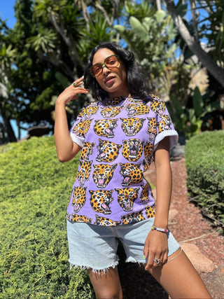 Oversized Tee - Cheetah Head