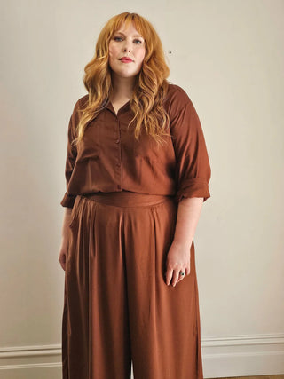 Palazzo Wide Leg Pants in Cocoa