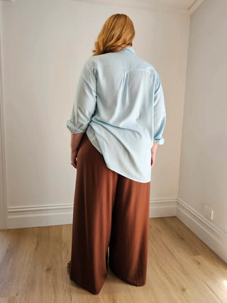 Palazzo Wide Leg Pants in Cocoa