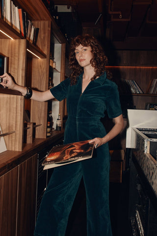 Petrol Velvet Freestyler Jumpsuit