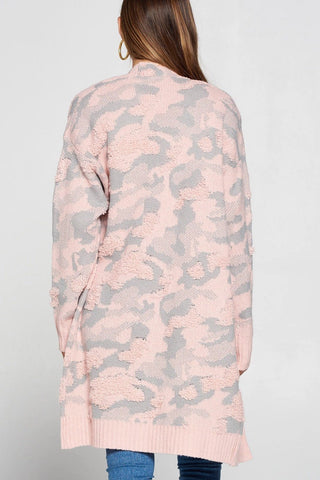 Pink Camo Textured Cardi