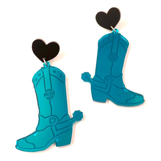 Pony Up Cowgirl Boot Earrings