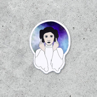 Princess Leia Middle Finger Sticker