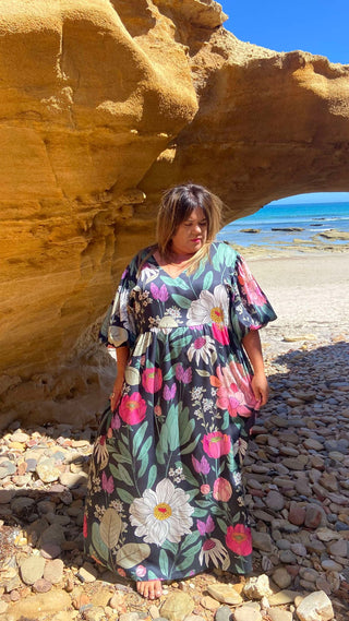 Puff Sleeve Maxi Frock - Botanic Blush