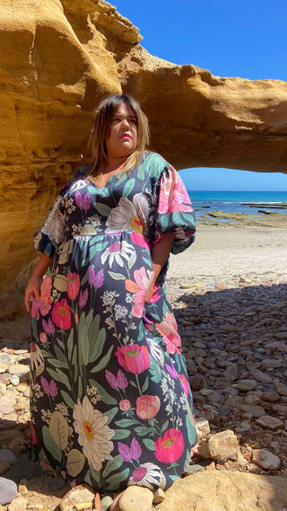 Puff Sleeve Maxi Frock - Botanic Blush