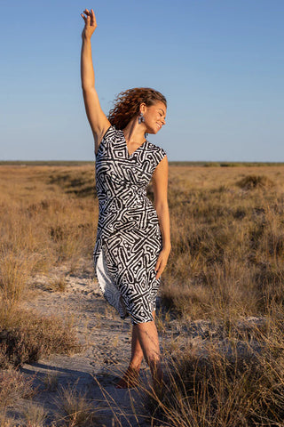 Ngatijirri Nests V-Neck Midi Dress