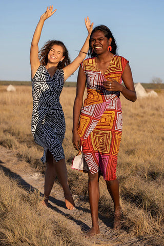 Karnta Jukurrpa V-Neck Midi Dress