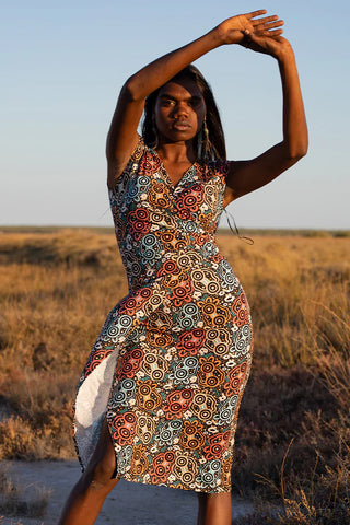 My Mother Earth V-Neck Midi Dress