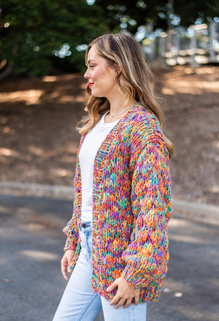 Rainbow Handmade Long Cardi