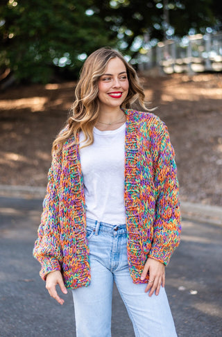 Rainbow Handmade Long Cardi