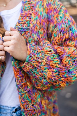 Rainbow Handmade Long Cardi