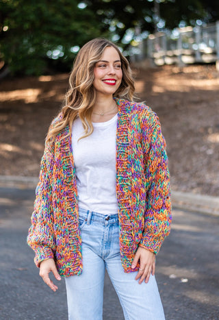 Rainbow Handmade Long Cardi