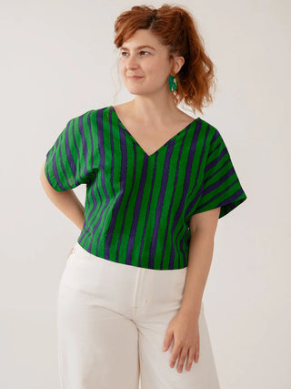 Riley V-Neck Dolman Top - Emerald