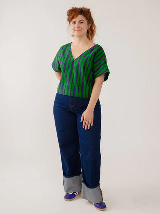 Riley V-Neck Dolman Top - Emerald
