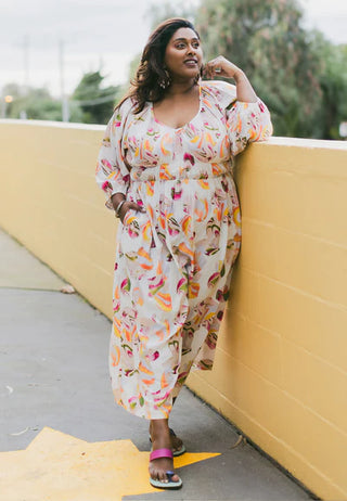 Shirred Maxi Dress in Joy