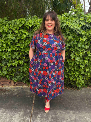 Short Sleeve Stretch Frock in After Glow