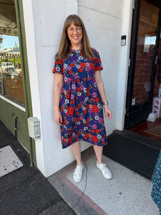 Short Sleeve Stretch Frock in After Glow