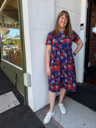 Short Sleeve Stretch Frock in After Glow