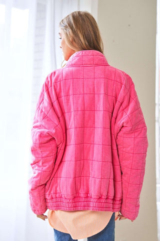 Soft Comfy Quilted Jacket - Bubble Pink