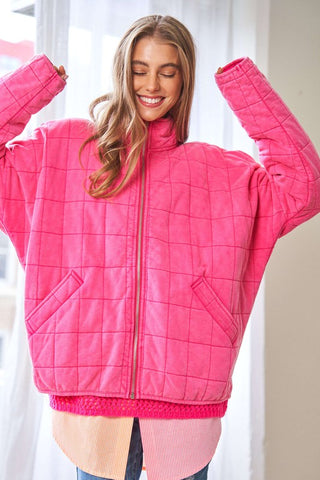 Soft Comfy Quilted Jacket - Bubble Pink