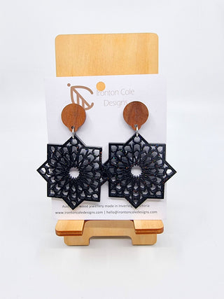 Sparkle Star Earrings - Black
