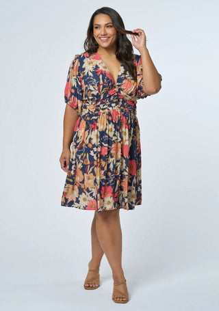 Sprung Mini Dress - Navy Floral
