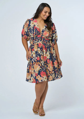 Sprung Mini Dress - Navy Floral