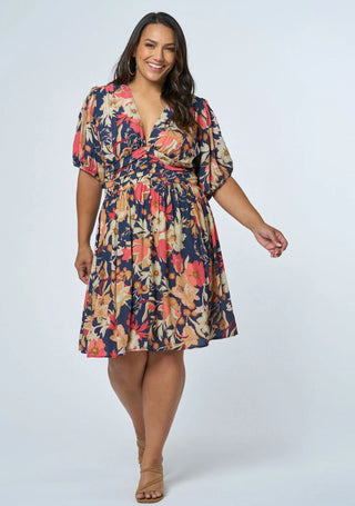 Sprung Mini Dress - Navy Floral