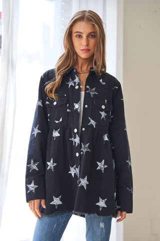 Star Baby Doll Shirt Jacket