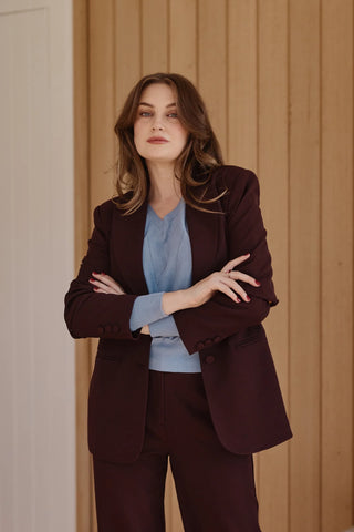 Tailored Blazer in Burgundy