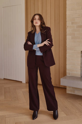 Tailored Blazer in Burgundy