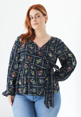 Teddy Wrap Blouse in Botánica