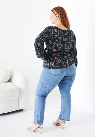 Teddy Wrap Blouse in Botánica