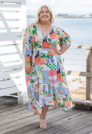 Teddy Wrap Dress in Greece