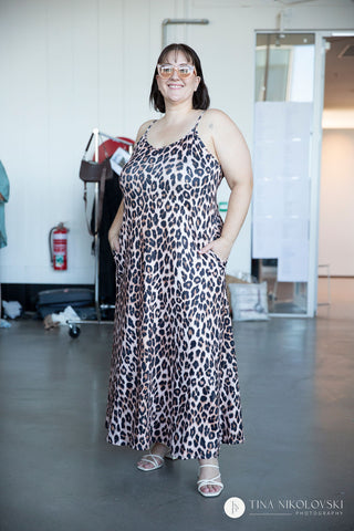 Maxi Slip Dress in Leopard Print