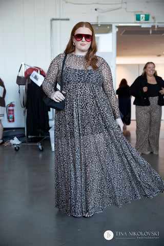 Lara Leopard Print Mesh Maxi Dress
