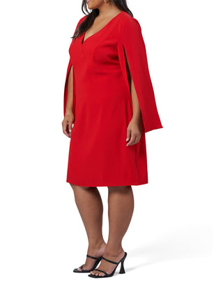Veda Cape Dress - Red