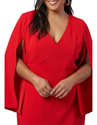 Veda Cape Dress - Red