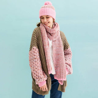 Lolly Hat Twist Bobble Pink Beanie