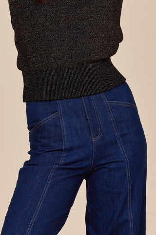 Black with Bronze Lurex Knit Jumper