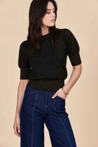 Black with Bronze Lurex Knit Jumper
