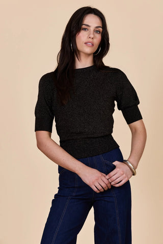 Black with Bronze Lurex Knit Jumper