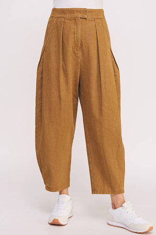High Waisted Barrel Pants in Mocha