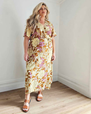 Hadley Maxi Wrap Dress in Earth Native